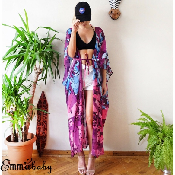 🔹2 LEFT!🔹Fragmented Gypsy Wing Duster Kimono - Picture 3 of 6